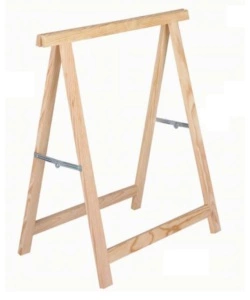 CAVALLETTO PIEGHEVOLE IN LEGNO DI PINO GREZZO, 73,5X74 CM